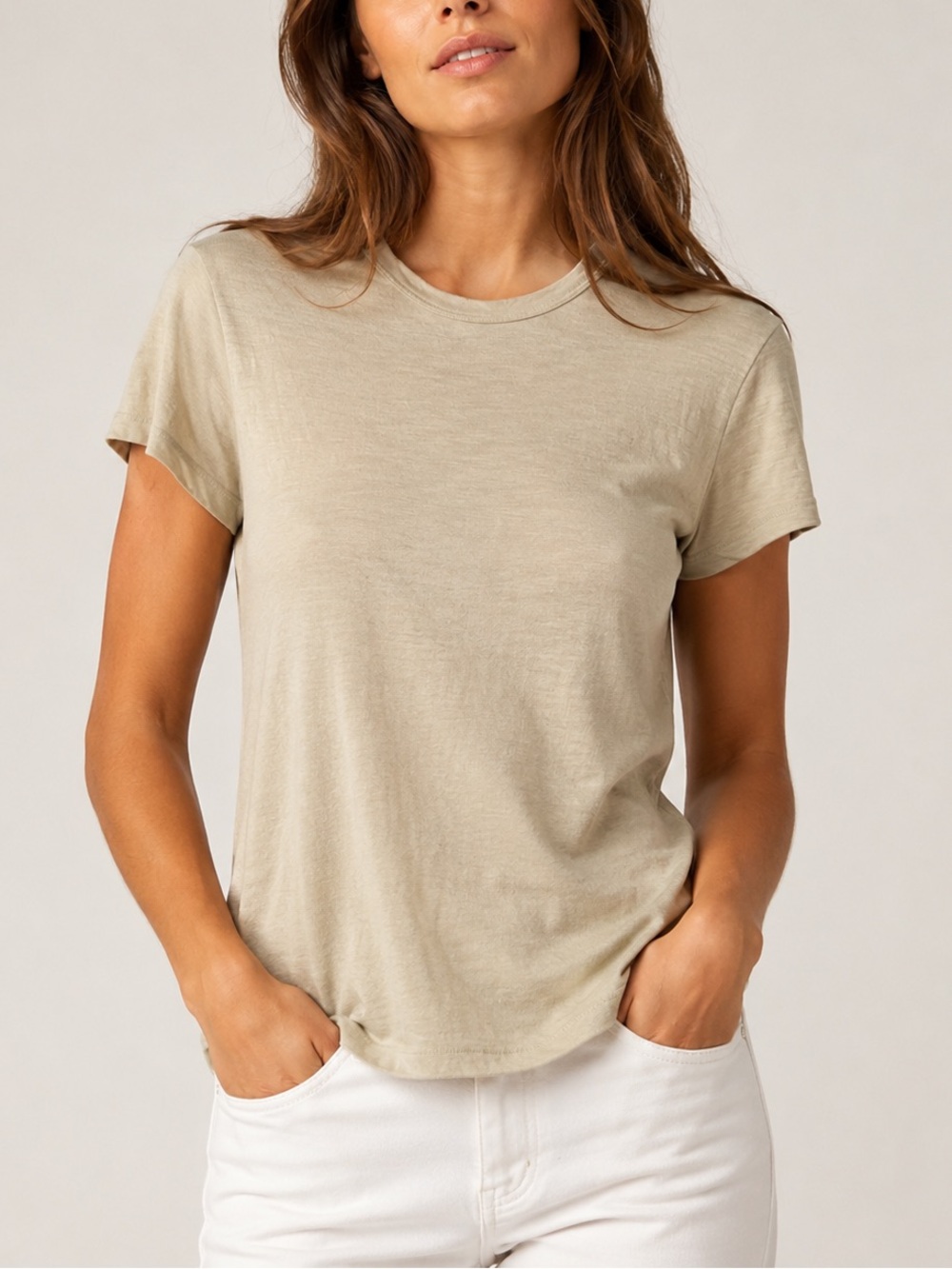 Vince 100% Pima Cotton Lightweight T-Shirt Size S/P Green Made In Peru